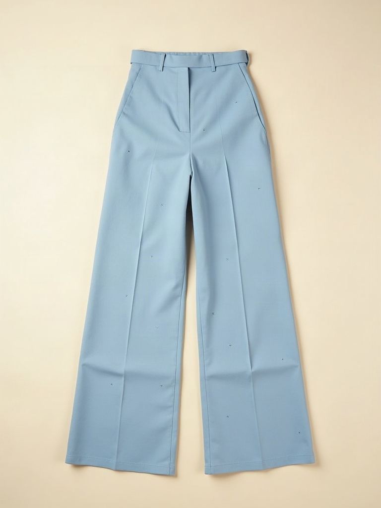 Blue Polka Flare — Flared trousers