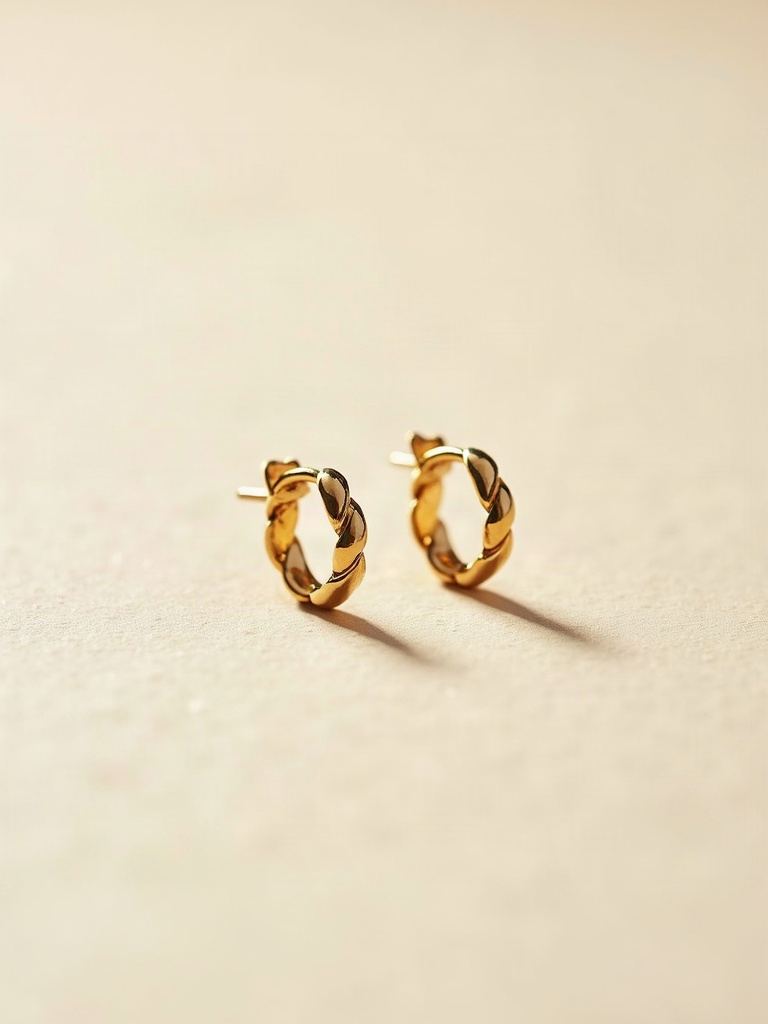 Twisted Gold — Small hoop earrings