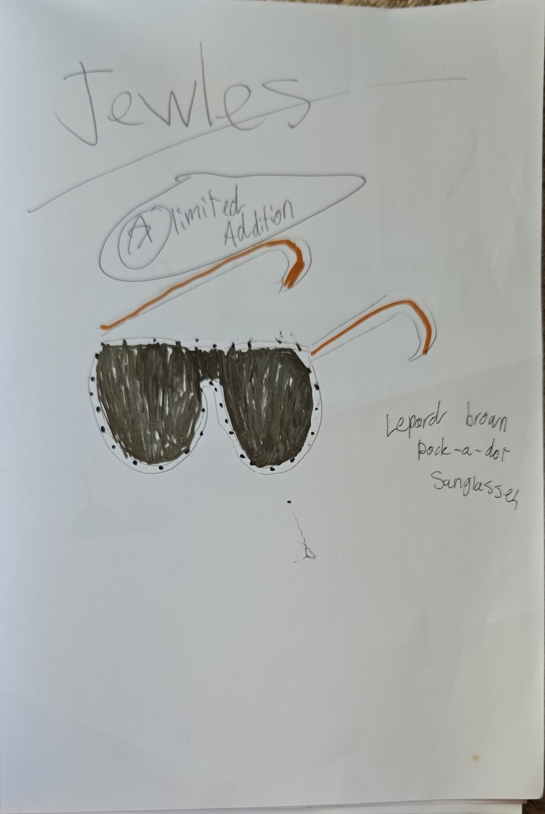 Amelie's original drawing for Leopard Polka