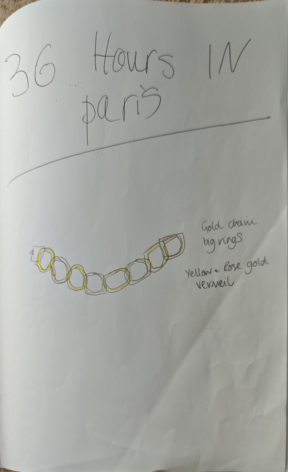 Amelie's original drawing for Big Rings