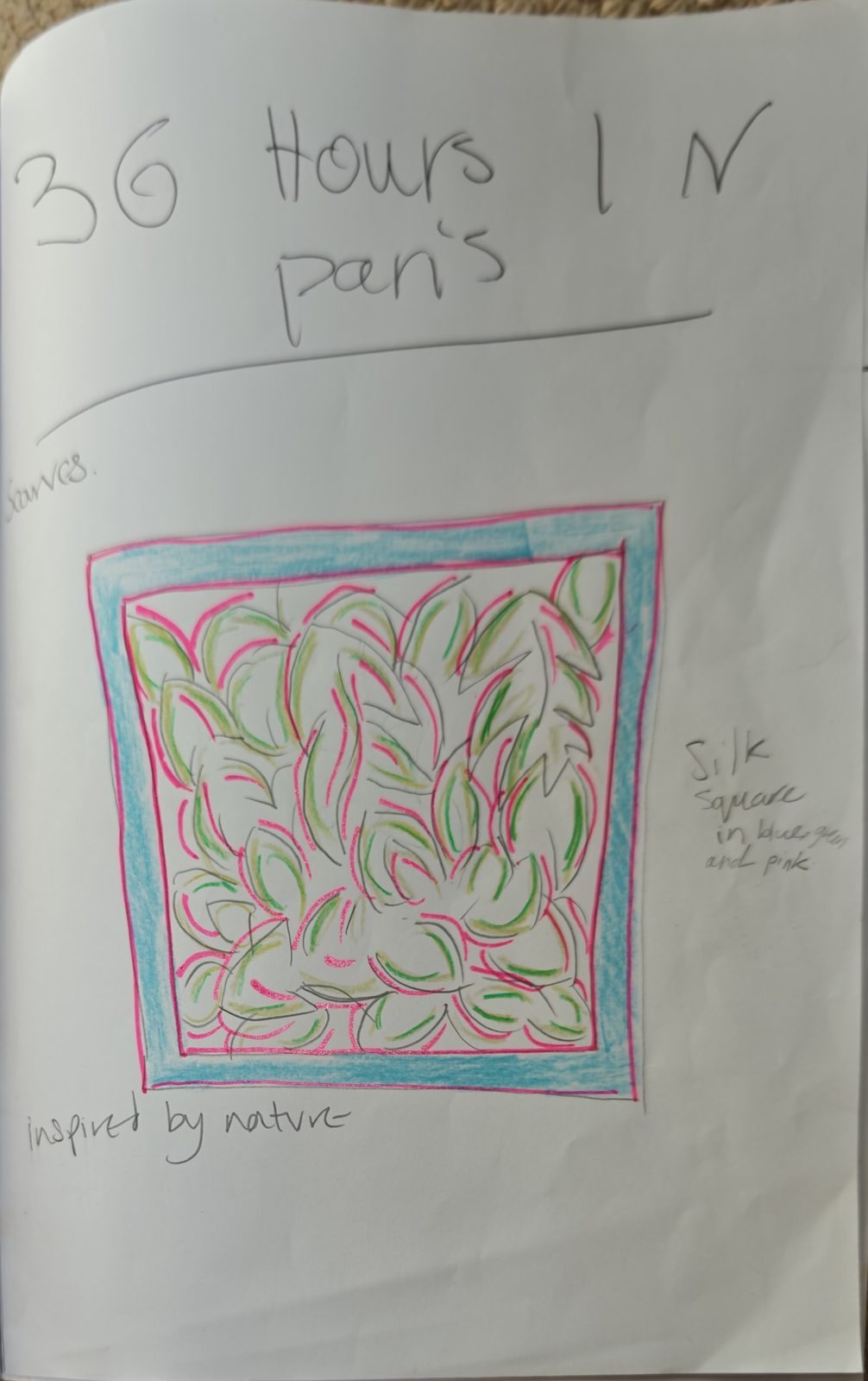 Original sketchbook page — paris silk square