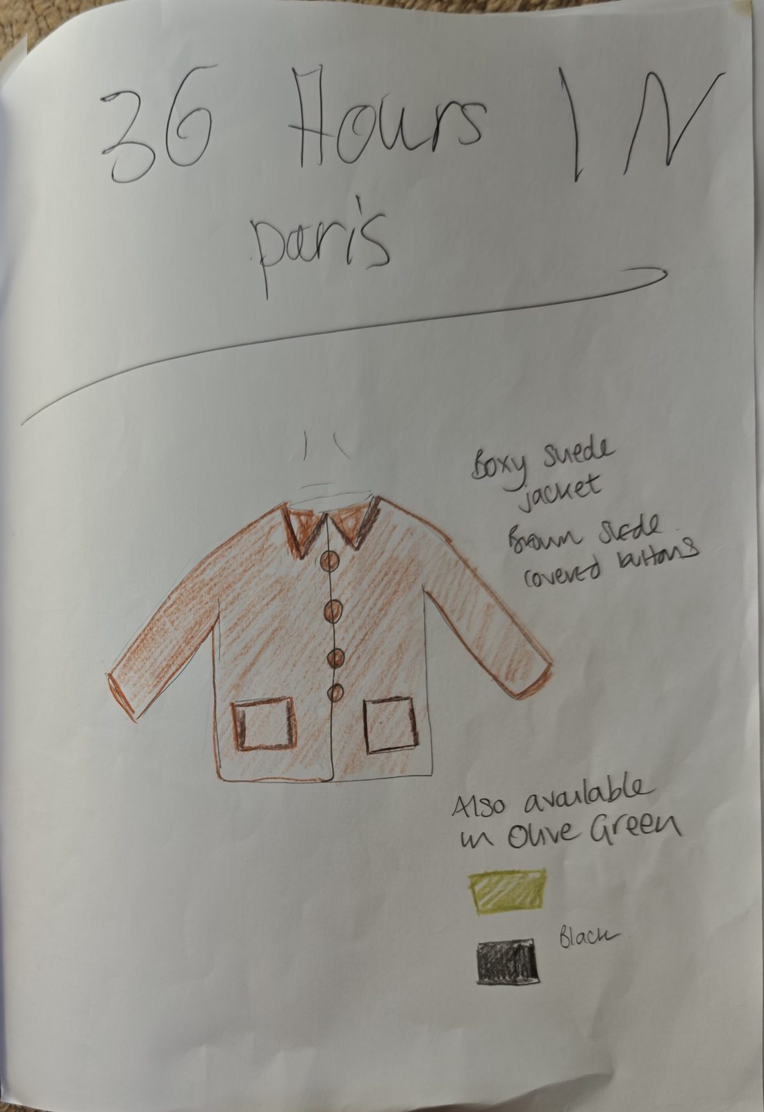 Amelie's original drawing for Boxy Suede