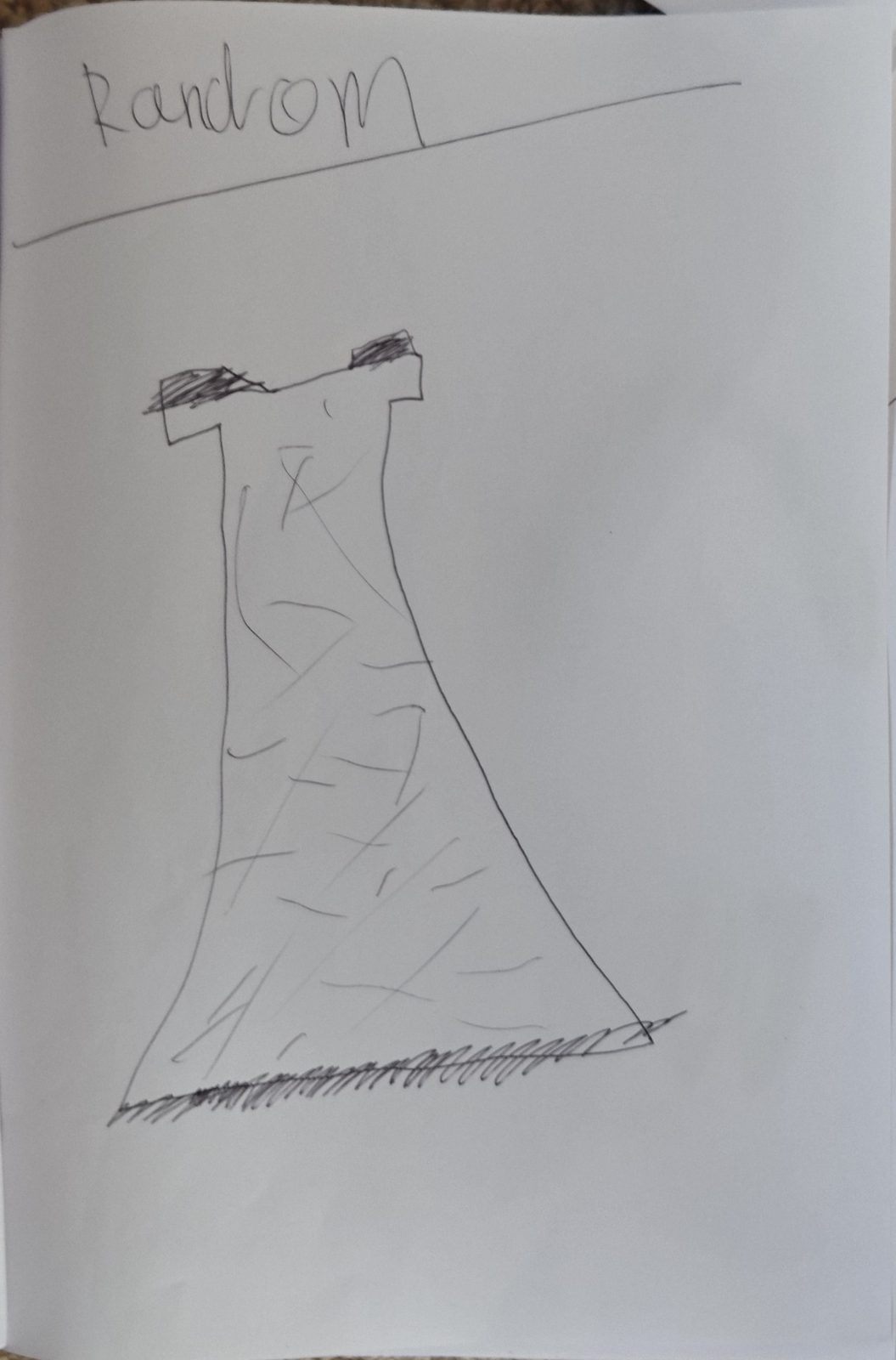 Amelie's original drawing for Flared Gown