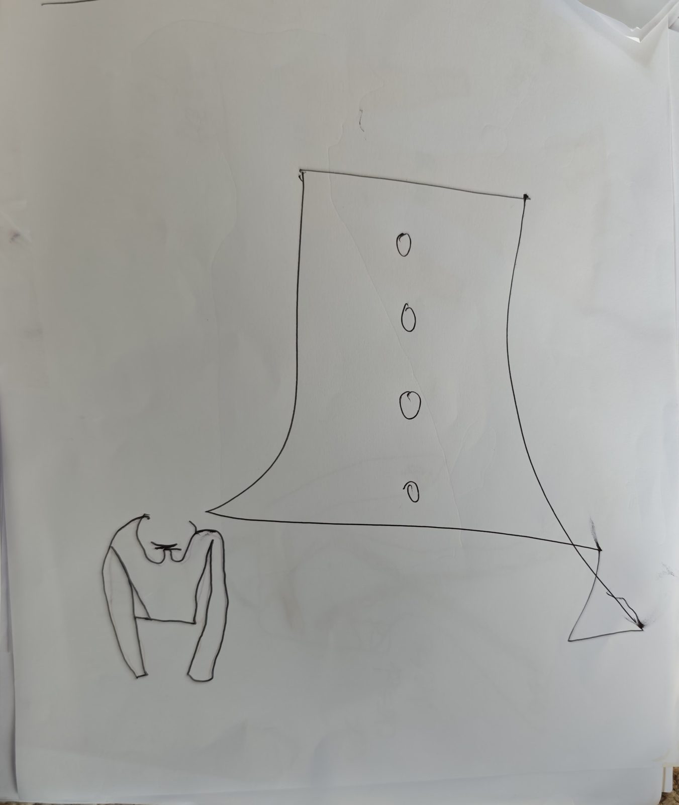 Amelie's original drawing for Ribbed Crop